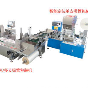 SUND-031 series Individual Straw Packing Machine + SUND-42 series Group Straws Packing Machine inline 